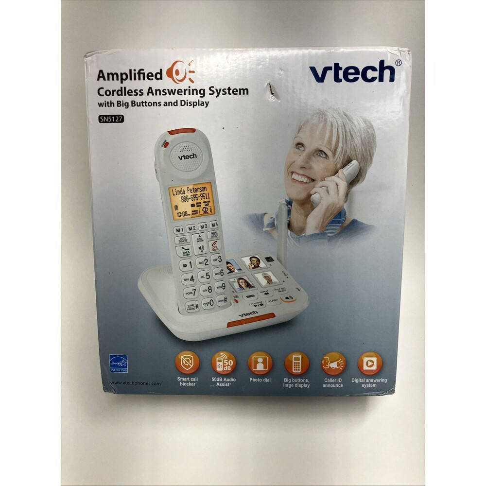 VTech SN5127 Cordless Phone for Seniors w/ Answering Machine & Large Display NEW